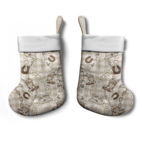 Hawaii Palaka Cowboy Christmas Stocking Shell Maile Lei With Western Patterns - Polynesian Pride