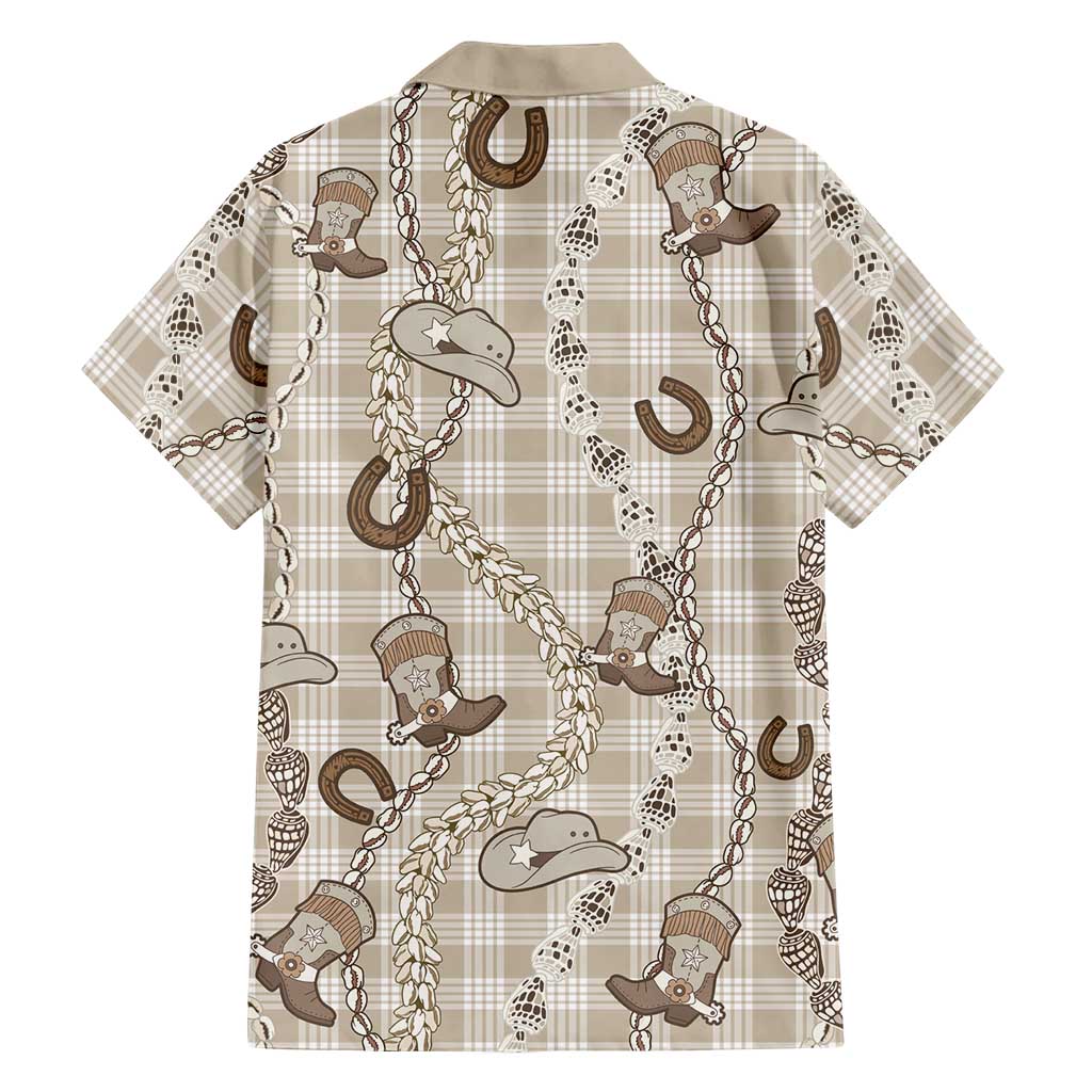Hawaii Palaka Cowboy Family Matching Mermaid Dress and Hawaiian Shirt Shell Maile Lei With Western Patterns DT05 - Polynesian Pride