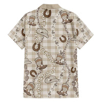 Hawaii Palaka Cowboy Family Matching Off Shoulder Maxi Dress and Hawaiian Shirt Shell Maile Lei With Western Patterns DT05 - Polynesian Pride