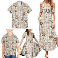 Hawaii Palaka Cowboy Family Matching Summer Maxi Dress and Hawaiian Shirt Shell Maile Lei With Western Patterns DT05 - Polynesian Pride