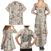 Hawaii Palaka Cowboy Family Matching Summer Maxi Dress and Hawaiian Shirt Shell Maile Lei With Western Patterns DT05 - Polynesian Pride