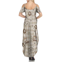 Hawaii Palaka Cowboy Family Matching Summer Maxi Dress and Hawaiian Shirt Shell Maile Lei With Western Patterns DT05 - Polynesian Pride