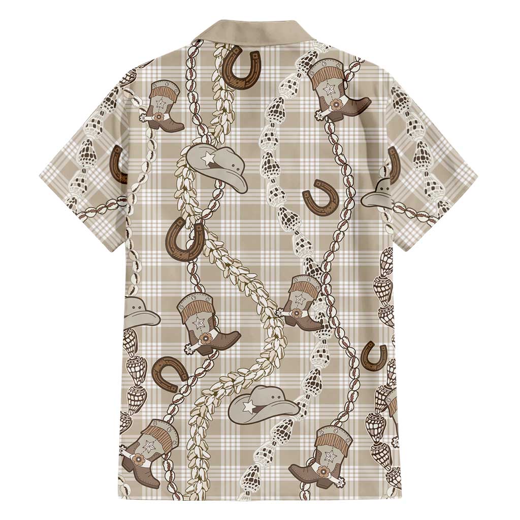 Hawaii Palaka Cowboy Family Matching Tank Maxi Dress and Hawaiian Shirt Shell Maile Lei With Western Patterns DT05 - Polynesian Pride
