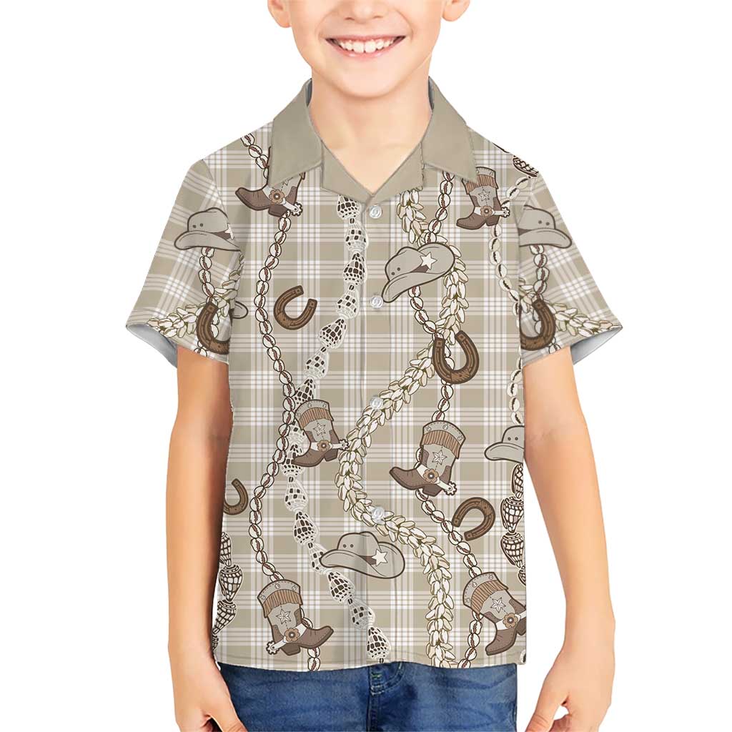 Hawaii Palaka Cowboy Hawaiian Shirt Shell Maile Lei With Western Patterns - Polynesian Pride