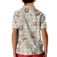 Hawaii Palaka Cowboy Kid Polo Shirt Shell Maile Lei With Western Patterns - Polynesian Pride