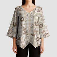 Hawaii Palaka Cowboy Kimono Sleeve Blouse Shell Maile Lei With Western Patterns DT05 - Polynesian Pride