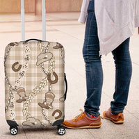Hawaii Palaka Cowboy Luggage Cover Shell Maile Lei With Western Patterns DT05 Beige - Polynesian Pride