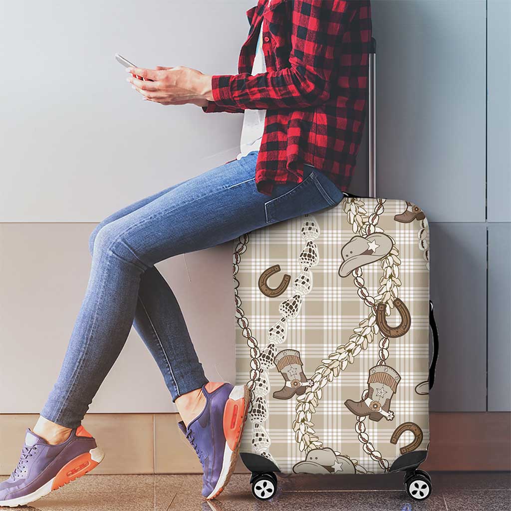 Hawaii Palaka Cowboy Luggage Cover Shell Maile Lei With Western Patterns DT05 - Polynesian Pride