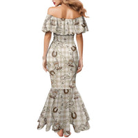 Hawaii Palaka Cowboy Mermaid Dress Shell Maile Lei With Western Patterns DT05 - Polynesian Pride