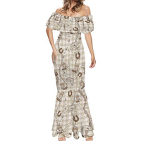 Hawaii Palaka Cowboy Mermaid Dress Shell Maile Lei With Western Patterns DT05 - Polynesian Pride