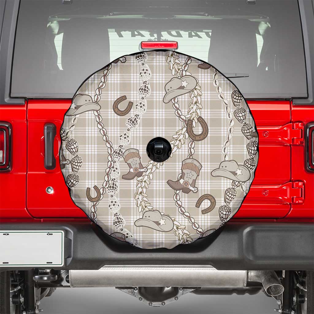 Hawaii Palaka Cowboy Spare Tire Cover Shell Maile Lei With Western Patterns - Polynesian Pride