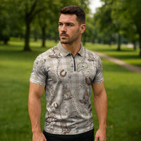 Hawaii Palaka Cowboy Zipper Polo Shirt Shell Maile Lei With Western Patterns DT05 - Polynesian Pride