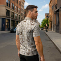 Hawaii Palaka Cowboy Zipper Polo Shirt Shell Maile Lei With Western Patterns DT05 - Polynesian Pride