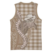 Beige Hawaii Palaka Cowboy Turtle Basketball Jersey Hawaiian Paniolo Puakenikeni Maile Lei DT05 - Polynesian Pride