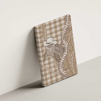 Beige Hawaii Palaka Cowboy Turtle Canvas Wall Art Hawaiian Paniolo Puakenikeni Maile Lei DT05 - Polynesian Pride