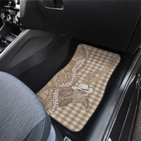 Beige Hawaii Palaka Cowboy Turtle Car Mats Hawaiian Paniolo Puakenikeni Maile Lei DT05 - Polynesian Pride