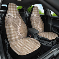 Beige Hawaii Palaka Cowboy Turtle Car Seat Cover Hawaiian Paniolo Puakenikeni Maile Lei DT05 One Size Beige - Polynesian Pride
