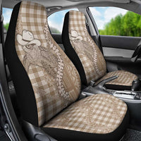 Beige Hawaii Palaka Cowboy Turtle Car Seat Cover Hawaiian Paniolo Puakenikeni Maile Lei DT05 - Polynesian Pride