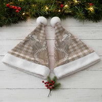 Beige Hawaii Palaka Cowboy Turtle Christmas Santa Hat Hawaiian Paniolo Puakenikeni Maile Lei DT05 - Polynesian Pride