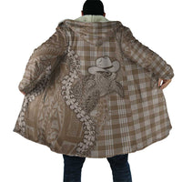 Beige Hawaii Palaka Cowboy Turtle Cloak Hawaiian Paniolo Puakenikeni Maile Lei DT05 - Polynesian Pride