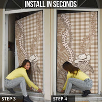 Beige Hawaii Palaka Cowboy Turtle Door Cover Hawaiian Paniolo Puakenikeni Maile Lei DT05 - Polynesian Pride