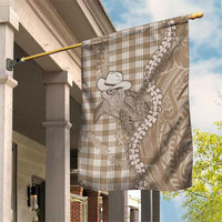 Beige Hawaii Palaka Cowboy Turtle Garden Flag Hawaiian Paniolo Puakenikeni Maile Lei DT05 House Flag Beige - Polynesian Pride