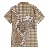Beige Hawaii Palaka Cowboy Turtle Hawaiian Shirt Hawaiian Paniolo Puakenikeni Maile Lei DT05 - Polynesian Pride