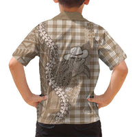 Beige Hawaii Palaka Cowboy Turtle Hawaiian Shirt Hawaiian Paniolo Puakenikeni Maile Lei DT05 - Polynesian Pride