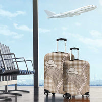 Beige Hawaii Palaka Cowboy Turtle Luggage Cover Hawaiian Paniolo Puakenikeni Maile Lei DT05 - Polynesian Pride