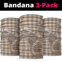 Beige Hawaii Palaka Cowboy Turtle Neck Gaiter Hawaiian Paniolo Puakenikeni Maile Lei DT05 package One Size: 25*50cm Beige - Polynesian Pride