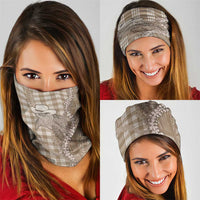 Beige Hawaii Palaka Cowboy Turtle Neck Gaiter Hawaiian Paniolo Puakenikeni Maile Lei DT05 - Polynesian Pride