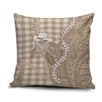 Beige Hawaii Palaka Cowboy Turtle Pillow Cover Hawaiian Paniolo Puakenikeni Maile Lei DT05 Beige - Polynesian Pride