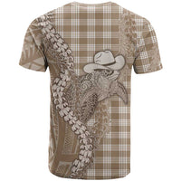 Beige Hawaii Palaka Cowboy Turtle T Shirt Hawaiian Paniolo Puakenikeni Maile Lei DT05 - Polynesian Pride