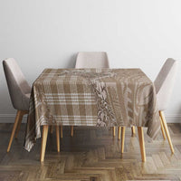 Beige Hawaii Palaka Cowboy Turtle Tablecloth Hawaiian Paniolo Puakenikeni Maile Lei - Polynesian Pride