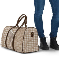 Beige Hawaii Palaka Cowboy Turtle Travel Bag Hawaiian Paniolo Puakenikeni Maile Lei DT05 - Polynesian Pride