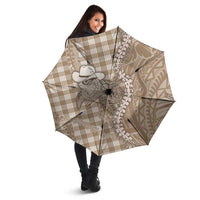 Beige Hawaii Palaka Cowboy Turtle Umbrella Hawaiian Paniolo Puakenikeni Maile Lei DT05 - Polynesian Pride