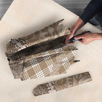 Beige Hawaii Palaka Cowboy Turtle Umbrella Hawaiian Paniolo Puakenikeni Maile Lei DT05 - Polynesian Pride