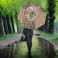 Beige Hawaii Palaka Cowboy Turtle Umbrella Hawaiian Paniolo Puakenikeni Maile Lei DT05 - Polynesian Pride