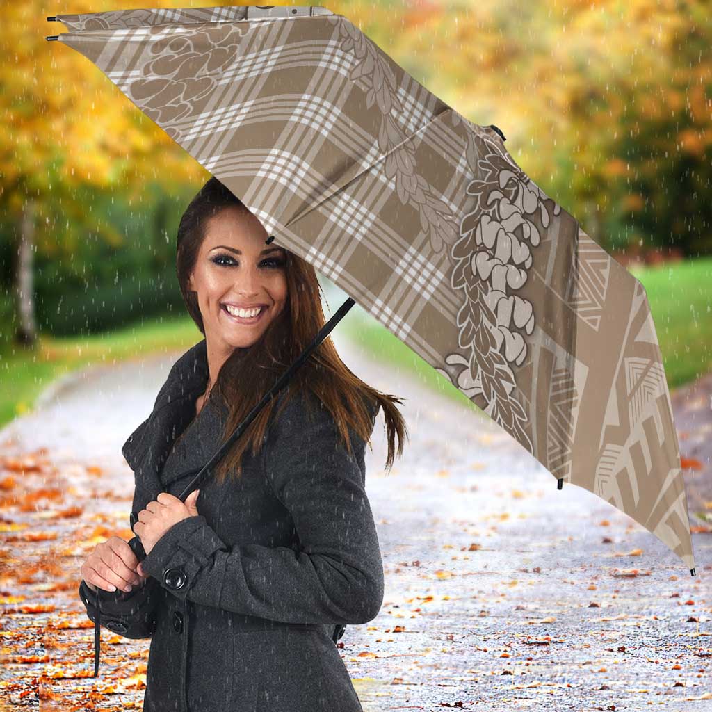 Beige Hawaii Palaka Cowboy Turtle Umbrella Hawaiian Paniolo Puakenikeni Maile Lei DT05 - Polynesian Pride