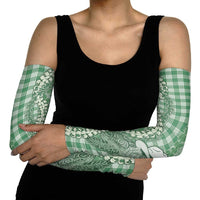 Green Hawaii Palaka Cowboy Turtle Arm Sleeves Hawaiian Paniolo Puakenikeni Maile Lei DT05 - Polynesian Pride