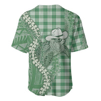 Green Hawaii Palaka Cowboy Turtle Baseball Jersey Hawaiian Paniolo Puakenikeni Maile Lei DT05 - Polynesian Pride
