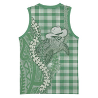 Green Hawaii Palaka Cowboy Turtle Basketball Jersey Hawaiian Paniolo Puakenikeni Maile Lei DT05 - Polynesian Pride