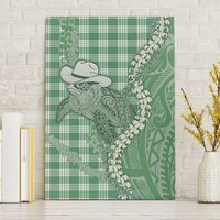 Green Hawaii Palaka Cowboy Turtle Canvas Wall Art Hawaiian Paniolo Puakenikeni Maile Lei DT05 Without Frame Green - Polynesian Pride