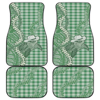 Green Hawaii Palaka Cowboy Turtle Car Mats Hawaiian Paniolo Puakenikeni Maile Lei DT05 - Polynesian Pride