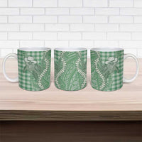 Green Hawaii Palaka Cowboy Turtle Ceramic Mug Hawaiian Paniolo Puakenikeni Maile Lei - Polynesian Pride