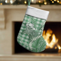 Green Hawaii Palaka Cowboy Turtle Christmas Stocking Hawaiian Paniolo Puakenikeni Maile Lei DT05 Set of 2 Green - Polynesian Pride