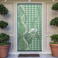 Green Hawaii Palaka Cowboy Turtle Door Cover Hawaiian Paniolo Puakenikeni Maile Lei DT05 Green - Polynesian Pride