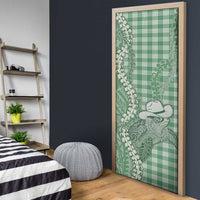 Green Hawaii Palaka Cowboy Turtle Door Cover Hawaiian Paniolo Puakenikeni Maile Lei DT05 - Polynesian Pride