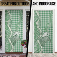 Green Hawaii Palaka Cowboy Turtle Door Cover Hawaiian Paniolo Puakenikeni Maile Lei DT05 - Polynesian Pride