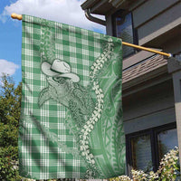 Green Hawaii Palaka Cowboy Turtle Garden Flag Hawaiian Paniolo Puakenikeni Maile Lei DT05 - Polynesian Pride